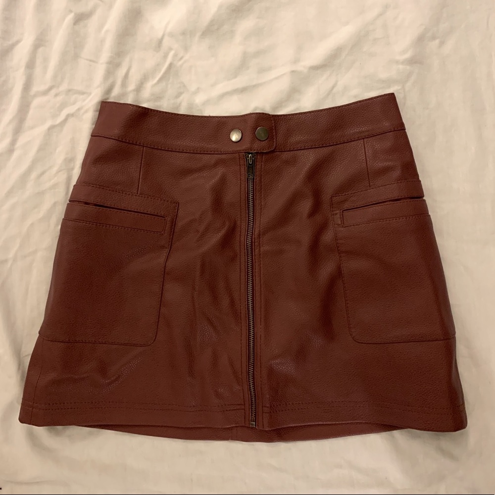 Free People Faux Leather Mini Skirt